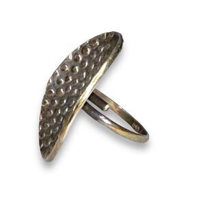 Sterling Silver Ring Size 8 Adjustable Pebble Top Mark 950
